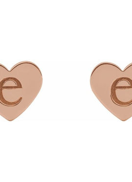 14K White Gold 8 mm Engravable Heart Earrings