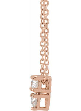 14K Rose Gold 1/4 CTW Natural Diamond Two-Stone Slide Pendant
