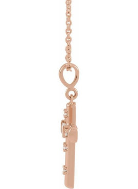 Platinum 1/8 CTW Natural Diamond Cross Pendant
