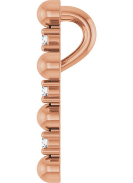 14K Rose Gold .07 CTW Natural Diamond Beaded Cross Pendant
