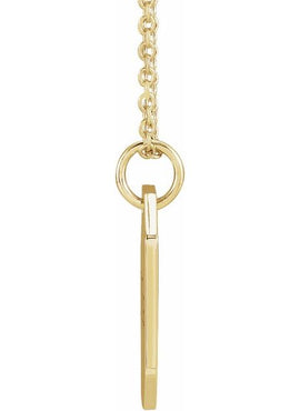 14K Yellow Gold Engravable Dog Tag 16-18