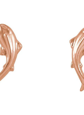 14K Rose Gold Tiny Koi Fish Earrings