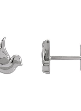 14K Rose Gold Tiny Bird Stud Earrings