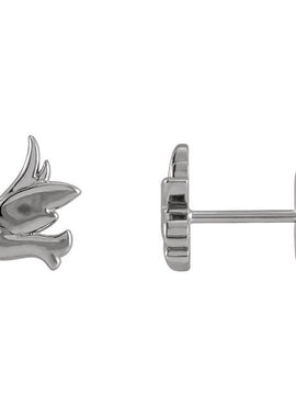 14K Rose Gold Tiny Bird Stud Earrings