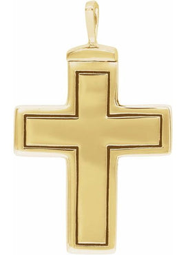 10K White Gold 26x16.5 mm Cross Ash Holder Pendant