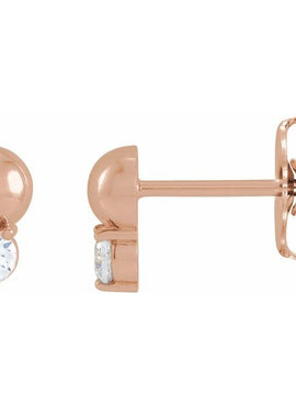 Platinum 1/5 CTW Natural Diamond Bead Earrings