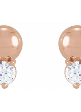 Platinum 1/5 CTW Natural Diamond Bead Earrings