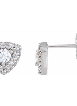 14K White Gold 1/3 CTW Natural Diamond Halo-Style Earrings