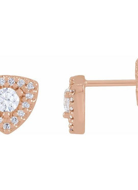14K White Gold 1/3 CTW Natural Diamond Halo-Style Earrings