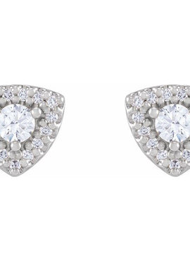 14K White Gold 1/3 CTW Natural Diamond Halo-Style Earrings