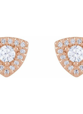 14K White Gold 1/3 CTW Natural Diamond Halo-Style Earrings