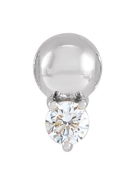 14K Yellow Gold 1/6 CT Natural Diamond Bead Pendant