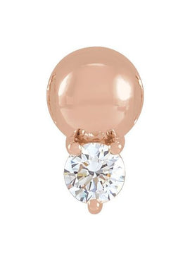 14K Yellow Gold 1/6 CT Natural Diamond Bead Pendant