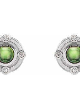 Sterling Silver Natural Amethyst & .03 CTW Natural Diamond Earrings