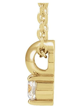 14K Yellow Gold 1/6 CT Natural Diamond Bead Pendant