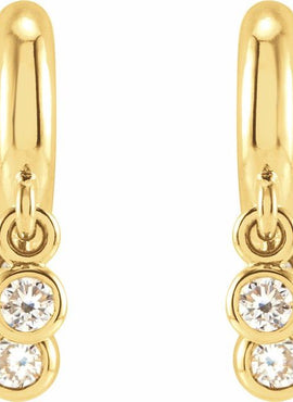 Sterling Silver 1/5 CTW Natural Diamond Fringe Hoop Earrings
