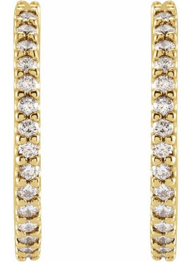 14K White Gold 1/4 CTW Natural Diamond 10.32 mm Hoop Earrings