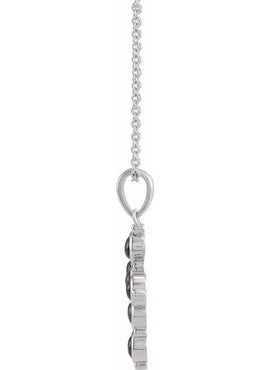 Platinum Natural Black Onyx Cross 16-18