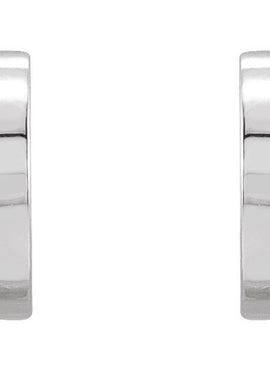 14K White Gold Half Moon Earrings