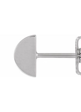 14K White Gold Half Moon Earrings