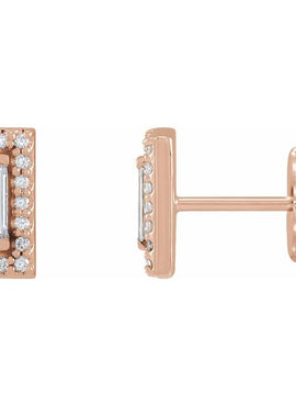 14K Rose Gold 1/5 CTW Natural Diamond Halo-Style Earrings