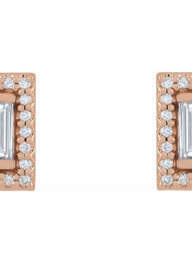14K Rose Gold 1/5 CTW Natural Diamond Halo-Style Earrings