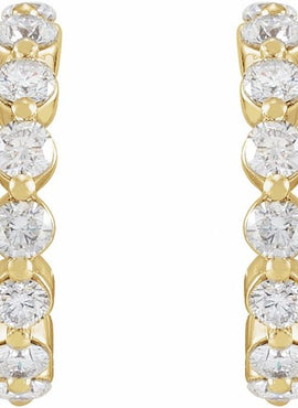 14K White Gold 1 3/8 CTW Natural Diamond 16.5 mm Hoop Earrings