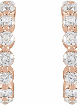 14K White Gold 1 3/8 CTW Natural Diamond 16.5 mm Hoop Earrings