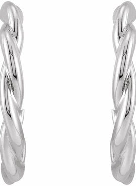 14K Yellow Gold Twisted Hoop Earrings