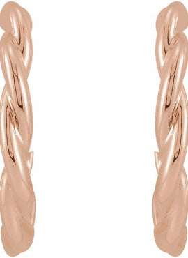 14K Yellow Gold Twisted Hoop Earrings