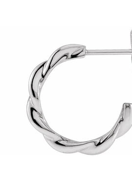 14K Yellow Gold Twisted Hoop Earrings