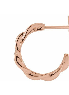 14K Yellow Gold Twisted Hoop Earrings