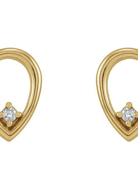 Platinum .03 CTW Natural Diamond Geometric Earrings