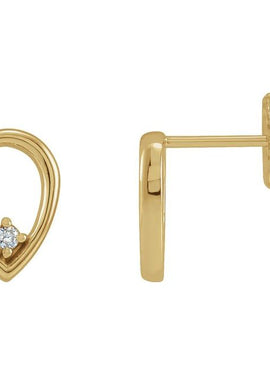 Platinum .03 CTW Natural Diamond Geometric Earrings