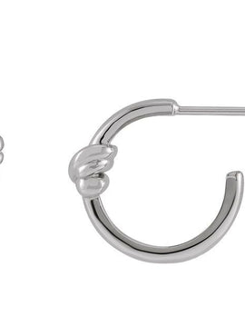 Sterling Silver Knot Hoop Earrings