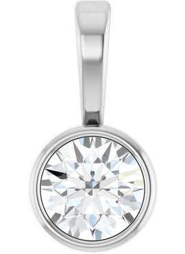 Sterling Silver .06 CT Natural Diamond Bezel-Set Solitaire Pendant