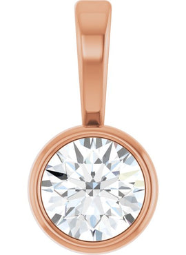 Sterling Silver .06 CT Natural Diamond Bezel-Set Solitaire Pendant