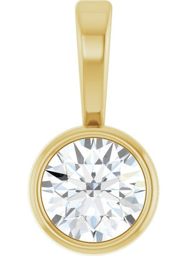 Sterling Silver .06 CT Natural Diamond Bezel-Set Solitaire Pendant