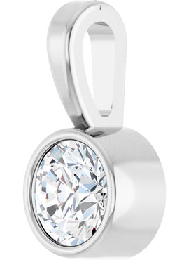 Sterling Silver .06 CT Natural Diamond Bezel-Set Solitaire Pendant