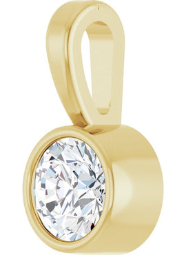 Sterling Silver .06 CT Natural Diamond Bezel-Set Solitaire Pendant