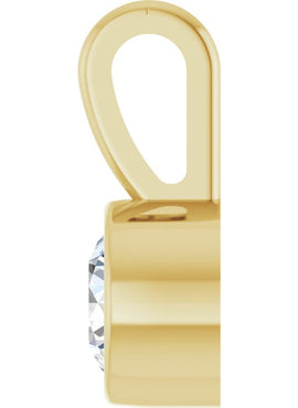 Sterling Silver .06 CT Natural Diamond Bezel-Set Solitaire Pendant