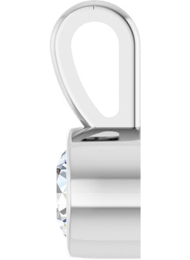 Sterling Silver .06 CT Natural Diamond Bezel-Set Solitaire Pendant