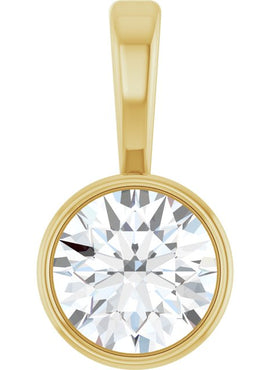 Sterling Silver .06 CT Natural Diamond Bezel-Set Solitaire Pendant