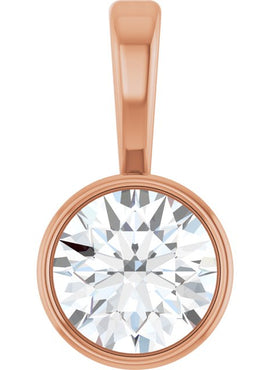 Sterling Silver .06 CT Natural Diamond Bezel-Set Solitaire Pendant