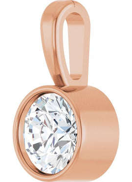 Sterling Silver .06 CT Natural Diamond Bezel-Set Solitaire Pendant