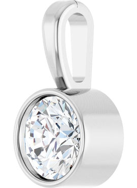 Sterling Silver .06 CT Natural Diamond Bezel-Set Solitaire Pendant