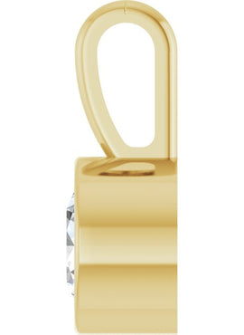 Sterling Silver .06 CT Natural Diamond Bezel-Set Solitaire Pendant
