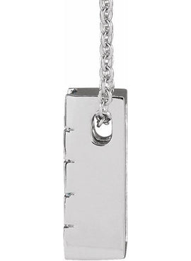14K Rose Gold Natural Sky Blue Topaz Channel-Set Bar Pendant