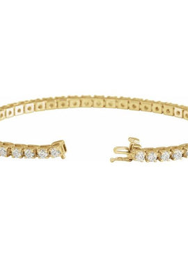 14K Yellow Gold 1 CTW Natural Diamond Line 7 1/4