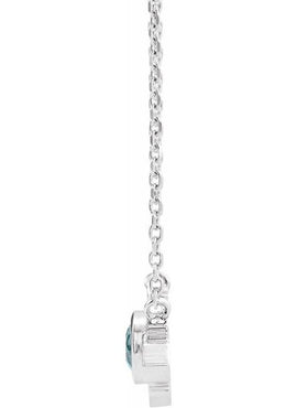 14K Rose Gold Natural Aquamarine & .03 CTW Natural Diamond Art Deco 18